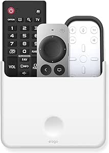 elago Universal Remote Holder Mount Compatible with Apple TV Remote Control and All Other Remote Controls [ Large ] - Gel Pad Included, Detailed Design (White)