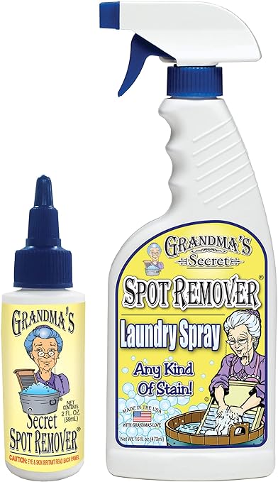 Grandma's Laundry Spray Bundle includes Grandma's Spot Remover (2-Ounce) and Grandma's Secret Laundry Spray (16-Ounce), 2 count