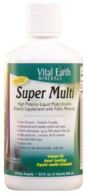 Vital Earth Minerals Super Multi Liquid Vitamins, 32 Fluid Ounce