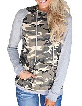 Miskely Women’s Camouflage Sweatshirt Casual Long Sleeve Pullover Hoodies With Pocket (X-Large)