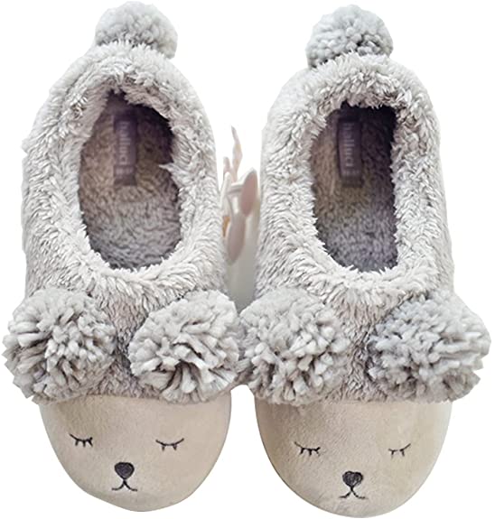 HALLUCI Women's Sheep Style Cozy Fleece Memory Foam House Trick Treat Halloween Slippers