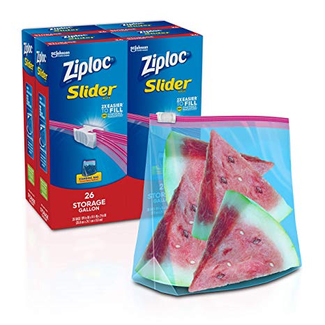 Ziploc Slider Storage Bags gallon, 4 Pack, 26 Ct (104 Total Bags)