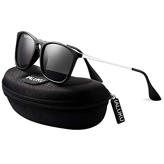 IALUKU Wayfarer Sunglasses Polarized Square Frame UV400 Protection for Women Men