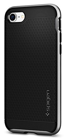 Spigen Neo Hybrid [2nd Generation] iPhone 8 Case / iPhone 7 Case with Flexible Inner Protection and Reinforced Hard Bumper Frame for Apple iPhone 8 (2017) / iPhone 7 (2016) - Satin Silver