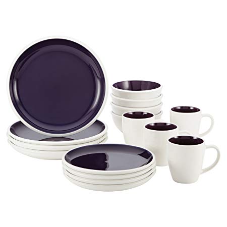 WJPILIS Dinnerware Rise Collection 16-Piece Set, Purple