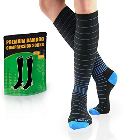 BAMS Compression Socks Women & Men- Premium Bamboo Ultra Soft No-Smell 15-20 mmHg