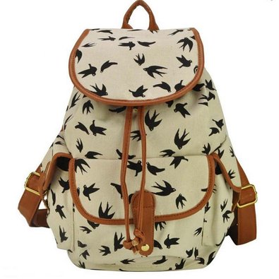 Cute Kawaii Animal Print Canvas Backpack Rucksack Travel Bag