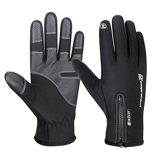 ACVCY Winter Warm Touchscreen Gloves, Men Women Cold Weather Windproof Thermal Gloves Outdoor Cycling Driving Running Skiing Gloves