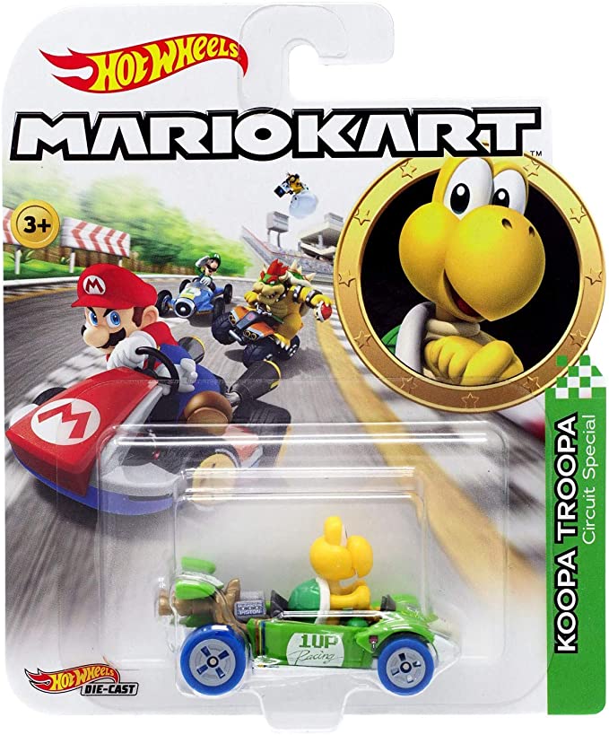 Hot Wheels Yellow Koopa Troopa Mariokart Character Car Diecast 1:64 Scale