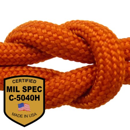 MilSpec Paracord / Parachute Cord. 8 or 11 Strand, 600 or 800 lb. Break Strength. Guaranteed Military Specification Compliant, 550 or 750 Survival Cord, Made in USA. 2 EBooks & Copy of MIL-C-5040H