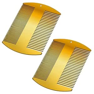 Boao 2 Pieces Metal Hair Combs for Women Men Beard Combs Metal Mustache Comb Lice Comb Wallet Fine Cutting Comb Teasing Barber Comb Stainless Steel Hair Styling Cutting Comb (Gold)