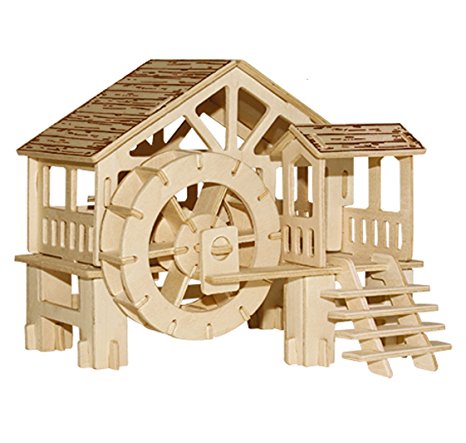 Smilelove 3D Wooden Puzzle--house2 Restaurant Jigsaw Puzzle (Water Mill B)