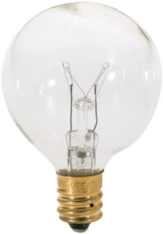 Satco S3846 120V Candelabra Base 25-Watt G12.5 Light Bulb, Clear