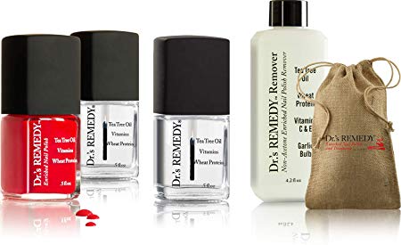 Dr.'s REMEDY Enriched Nail Polish, SMART START Nail Kit With Free Remedy Remover and Signature Jute Bag, 5.7 Fluid Ounce