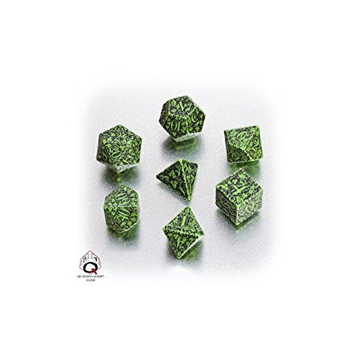 Forest 3D Dice Set, Green/Black
