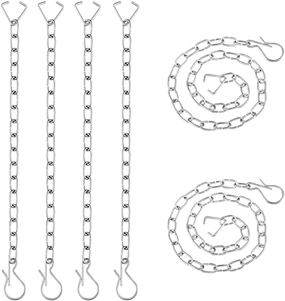 4 Packs Toilet Flapper Chain Replacement Stainless Steel Lift Chain with Chain, Hook, Ring, 12.6 Inches