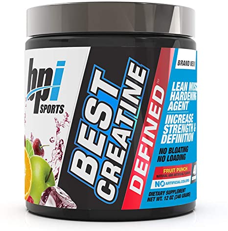 BPI Sports Best Creatine Defined Lean Muscle Hardening Agent, High Performance Monohydrate Powder, Fruit Punch, 12 Oz