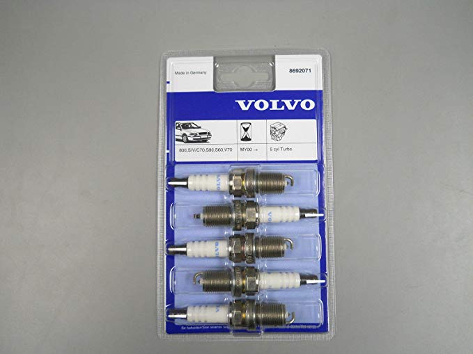 Genuine Volvo Spark Plugs Set 5 Cyinder Turbo Engines Multiple Vehicles See List #8692071