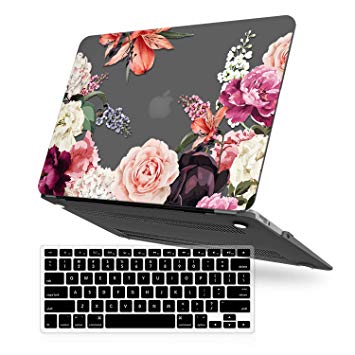MacBook Air 13 inch Case, DQQH Rubber Coated Ultra Thin Protective Hard Shell Cover Keyboard Cover for Older Version MacBook Air 13 inch Model A1369/A1466 Before 2018(Floral Bouquet)