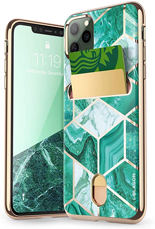 i-Blason Cosmo Wallet Slim Designer Wallet Case for Apple iPhone 11 Pro (2019), 5.8 Inch (Green)