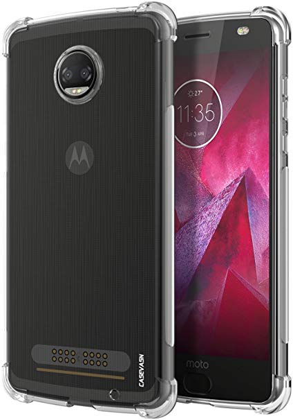 Moto Z2 Force Case, CASEVASN [Shockproof] Anti-Scratches Flexible TPU Gel Slim Fit Soft Skin Silicone Protective Case Cover for Motorola Moto Z2 Force Edition (Clear)