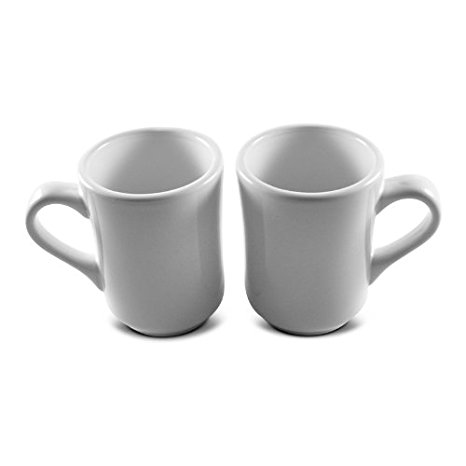 8 Oz. (Ounce) White Diner Style Coffee Mug, Coffee Mugs, Coffee Bar Cups, Restaurant Quality - Two (2) Sets