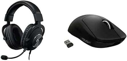 Logitech G PRO X Gaming Headset (2nd Generation) - Black & PRO X Superlight Wireless Gaming Mouse, Ultra-Lightweight, Hero 25K Sensor, 25,600 DPI - Black