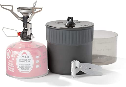 MSR PocketRocket Deluxe Ultralight Camping Stove Kit with Portable, Nesting Camp Cookware