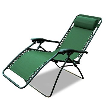 Outsunny Zero Gravity Recliner Lounge Patio Pool Chair, Green