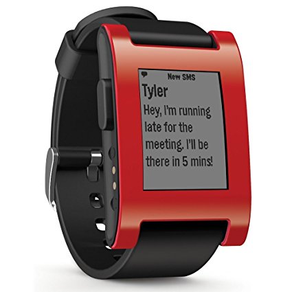 Pebble Smartwatch (Classic) for iPhone and Android Devices - Cherry Red (Certified Refurbished)
