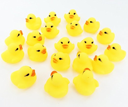 20pcs/set OPCC Mini Yellow Rubber Bath Ducks for Child ,Rubber Duck Bath Toy Baby Shower Birthday Party Favors
