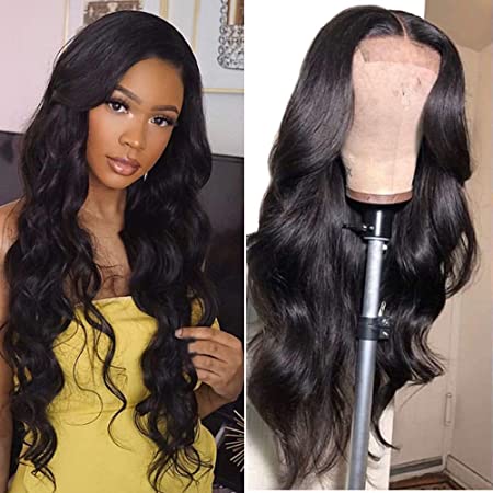 ISEE Hair Lace Front Wigs Human Hair 18 Inch Brazilian Body Wave Lace Front Human Hair Wigs Pre Plucked 4X4 Closure Lace Front Wigs with Baby Hairs Natural Color 150% Density