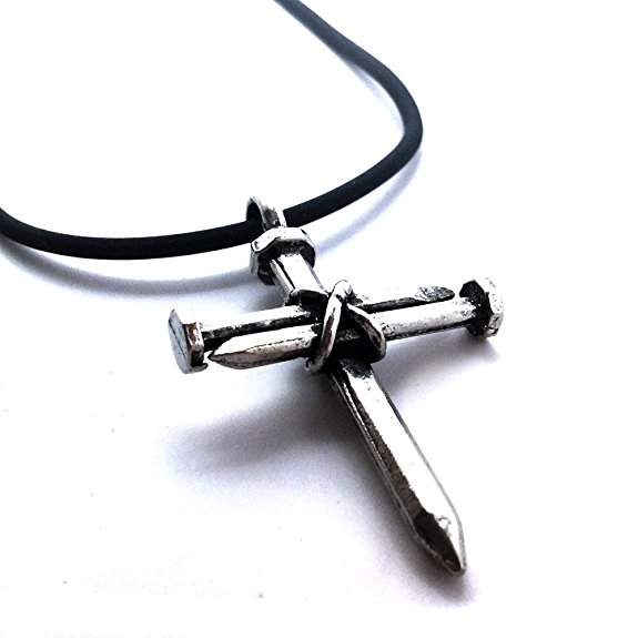 3 Nails Antique Pewter Cross Necklace