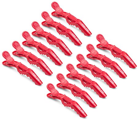 Hair Tamer Red Croc Hair Styling Clips - 12 Pack