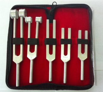 Tuning Fork Set of 5 C128 C256 C512 C1024 and C2048  FREE CASE