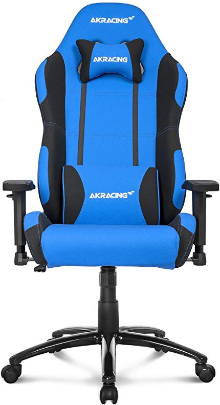 AKRacing Core Series EX Gaming Chair with High Backrest, Recliner, Swivel, Tilt, Rocker & Seat Height Adjustment Mechanisms, 5/10 Warranty - Blue/Black