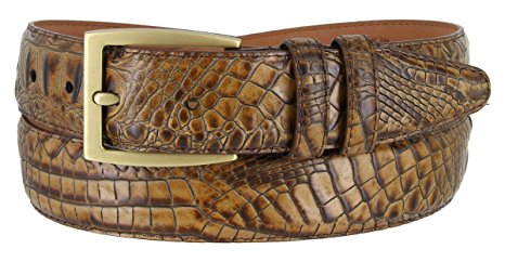 Men's American Alligator Embossed Leather Dress Belt 1-3/8 Wide Made In USA