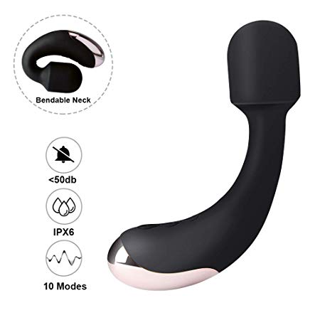 Mini Wireless Wand Massager for Relieves Stress Waterproof Rechargeable Neck Shoulder Body Back Sport Massage Travel Friendly 10X Magic Patterns Vibration Personal Quiet Powerful