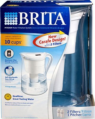 Brita Water Filtration System Kit 1 Pitcher Large Capacity Plus 2 Filters