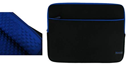 rooCASE Super Bubble Shock Absorb Foam Neoprene Sleeve Case 13.3" Laptop Notebook Bag for Apple MacBook Pro MC374LL/A MC375LL/A 13.3-Inch, Black/Dark Blue