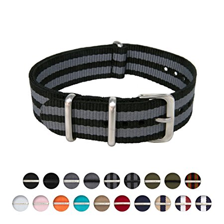 Archer Watch Straps | Nylon NATO Straps | Choice of Color and Size (18mm, 20mm, 22mm, 24mm)