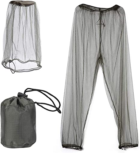 Mosquito Net Sets Pants Mosquito Head net Netting with Carry Bags