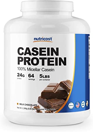 Nutricost Casein Protein Powder 5lb Chocolate - 100% Micellar Casein