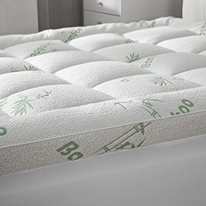 Bamboo Mattress Topper Full Size with 8-21" Deep Pocket Mattress Pad for Double Bed Size Pillow Top Mattress Cooling Cover Quilted Mattress Protector with Down Alternative Fill (54x75)