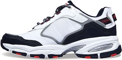 Skechers Men's Vigor 3.0 Wide Fit (White/Navy/RED, us_Footwear_Size_System, Adult, Men, Numeric, Wide, Numeric_10)