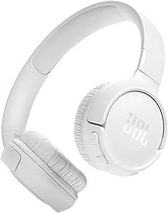 JBL Tune 520BT - Wireless On-Ear Headphones, Up to 57H Battery Life and Speed Charge, Lightweight, Comfortable and Foldable Design, Hands-Free Calls with Voice Aware (White)