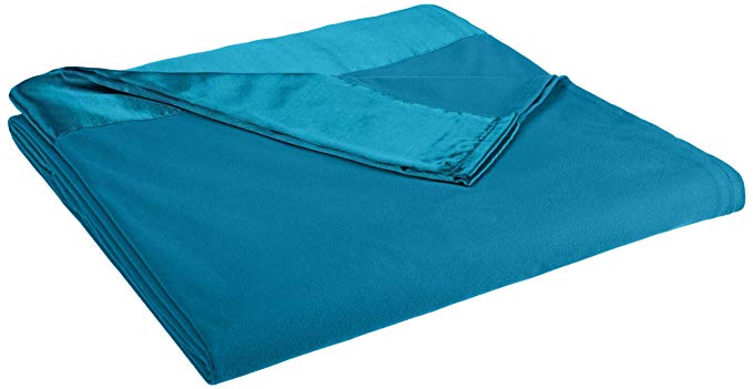 Shavel All Seasons Year Round Sheet Blanket with Satin Hem, Full/Queen, Teal