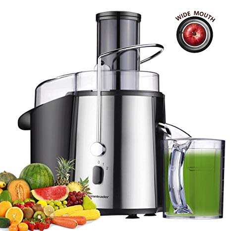 Juicer stainless steel 700W, Juice Extractor Press Centrifugal Juicer Machine BPA free, 2 speeds for fruits and vegetables, 75mm wide mouth