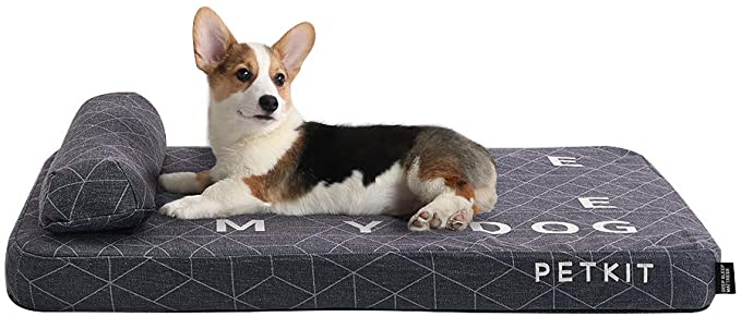 PETKIT Memory Foam Dog Bed, Orthopedic Large Rectangle Pet Bed Mattress Lounger with Removable Washable Cover, Firm and Breathable, Non-Slip Sleeping Beds for Dogs