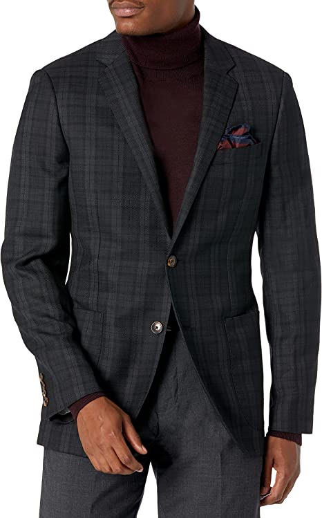 Amazon Brand - Buttoned Down Men's Slim Fit Italian Wool Plaid Sport Coat